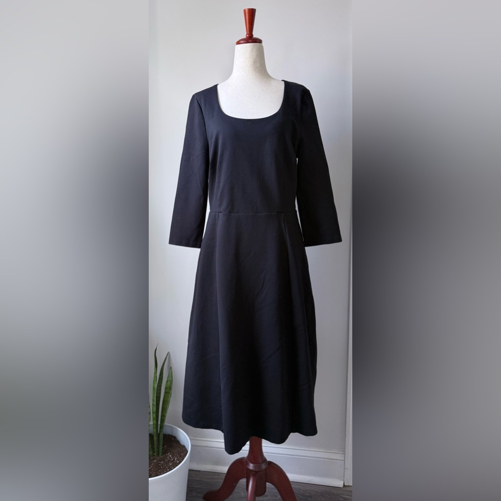 Boden Classic Black Dress with Scoop Neck size 12 Long